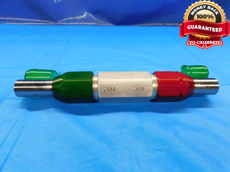 .584 & .604 PIN PLUG GAGE GO NO GO .5938 -.0098 19/32 15 mm .5840 .6040 - DW15963AZ1