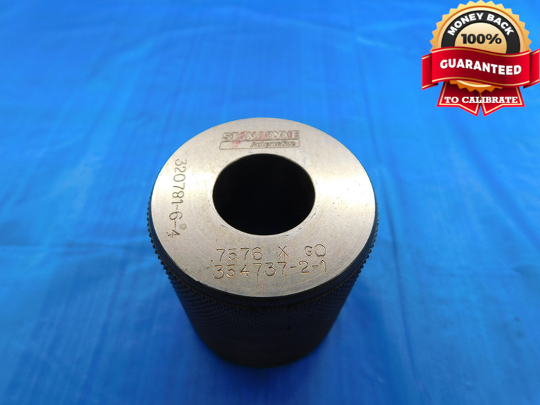 .7576 CLASS X MASTER PLAIN BORE RING GAGE .7500 +.0076 OVERSIZE 3/4 19.243 mm - DW16361LVR