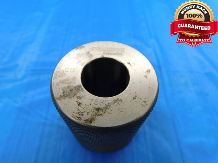 .7585 CLASS X MASTER PLAIN BORE RING GAGE .7500 +.0085 OVERSIZE 3/4 19.266 mm - DW16372LVR