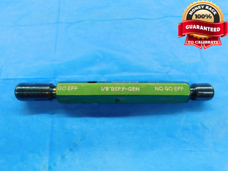 1/8 28 BSP F-GEN PIPE THREAD PLUG GAGE .125 GO NO GO P.D.'S = .3601 & .3643 EFF - DW16131LVR