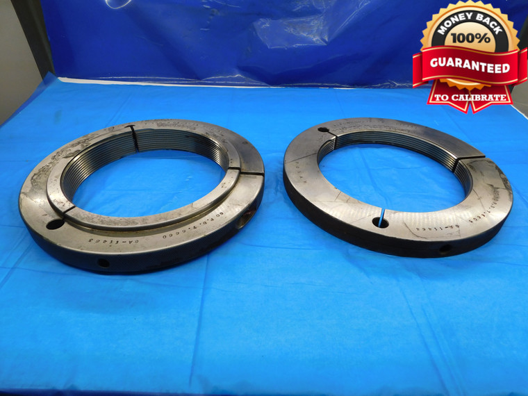 7 3/4 8 UNJS 3A SPECIAL THREAD RING GAGES 7.75 GO NO GO P.D.'S = 7.6660 & 7.6605 - DW16219RD