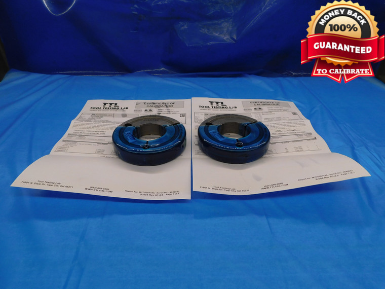 CERTIFIED 2 1/8 24 NS 2A THREAD RING GAGES 2.125 GO NO GO PDS= 2.0968 & 2.0926 - DW16240RD