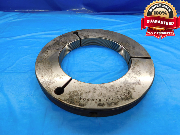 5 3/4 12 UNJ 3A THREAD RING GAGE 5.75 5.750 5.7500 NO GO ONLY P.D. = 5.6907 - DW16255RD