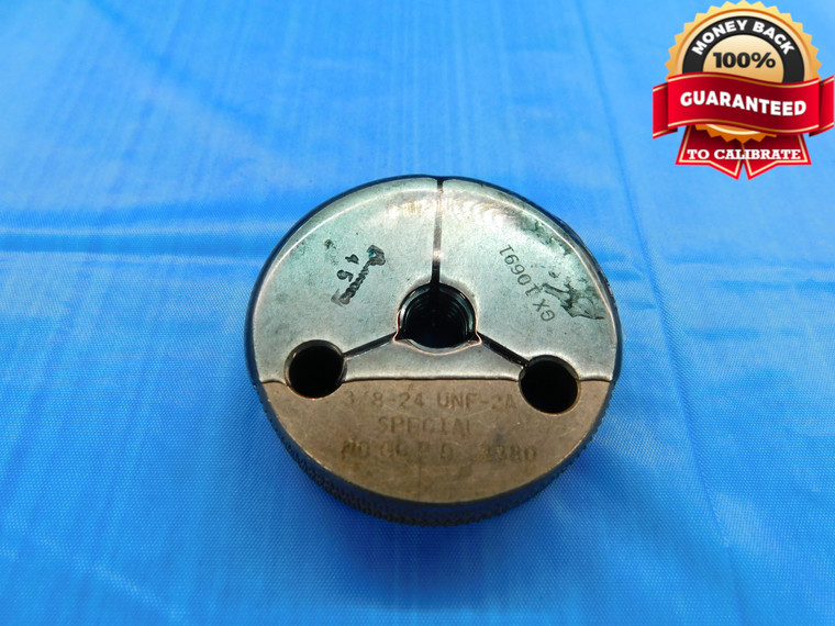 3/8 24 UNF 2A SPECIAL THREAD RING GAGE .375 .3750 NO GO ONLY P.D. = .3380 CHECK - DW16292LVR
