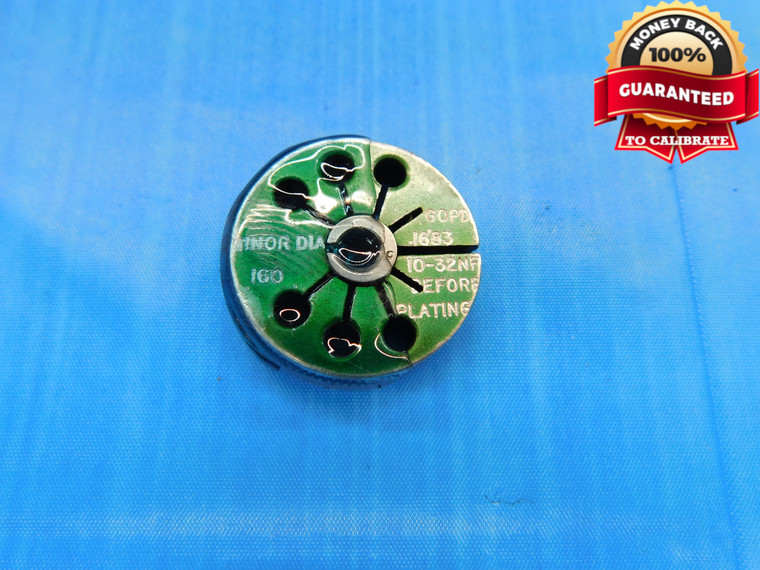 10 32 NF BEFORE PLATE THREAD RING GAGE #10 .190 GO ONLY P.D. = .1683 UNF 3A - DW16289LVR