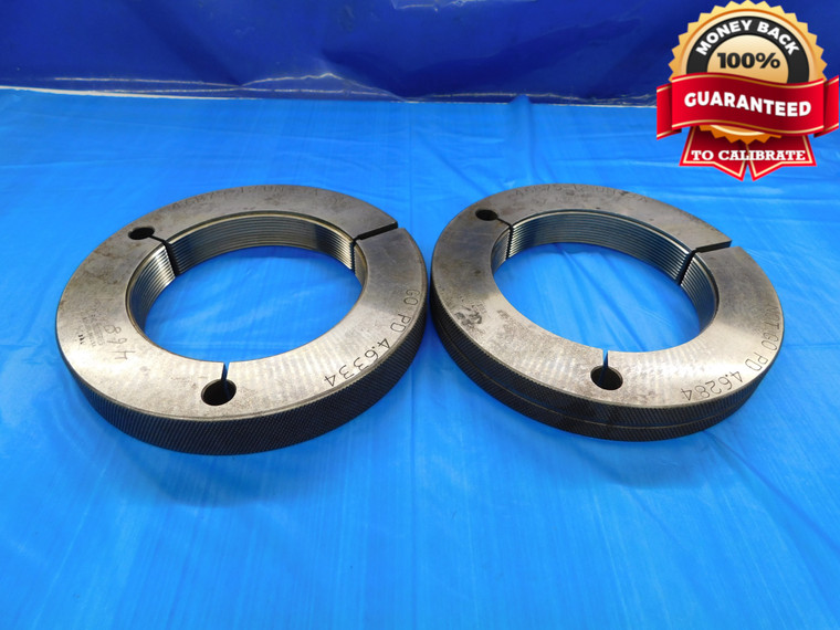 4 11/16 12 UN 3A THREAD RING GAGES 4.6875 GO NO GO P.D.'S = 4.6334 & 4.6284 - DW16320AV2