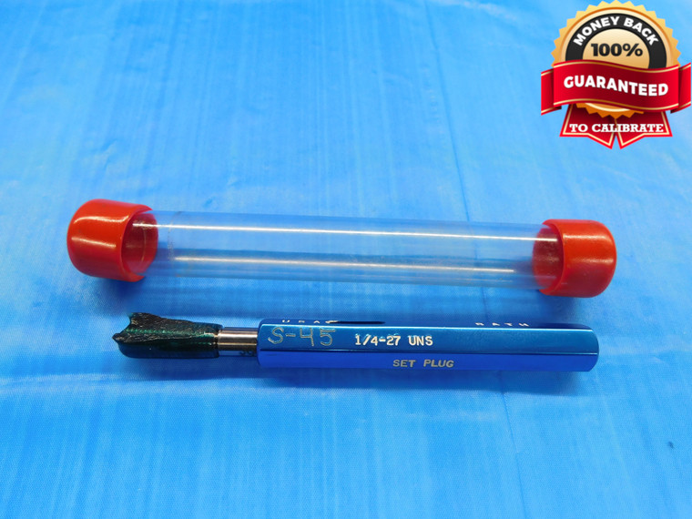1/4 27 UNS 3A SET THREAD PLUG GAGE .25 .250 .2500 GO ONLY P.D. = .2259 NS - DW16323AW2