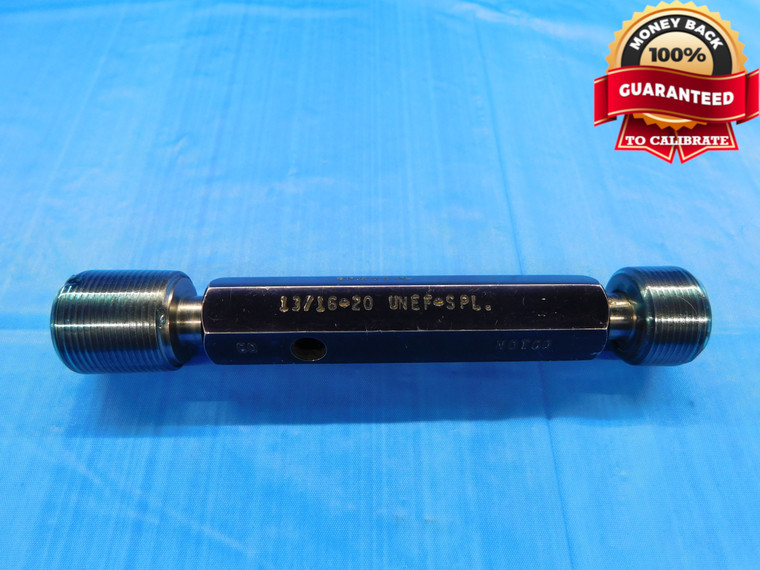 13/16 20 UNEF SPL SPECIAL THREAD PLUG GAGE .8125 GO NO GO P.D.'S = .7850 & .7907 - DW16324AW2
