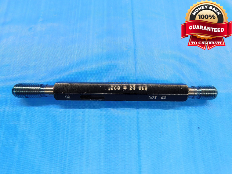 .260 27 UNS SPECIAL THREAD PLUG GAGE .26 .2600 GO NO GO P.D.'S = .2360 & .2407 - DW16340AW2