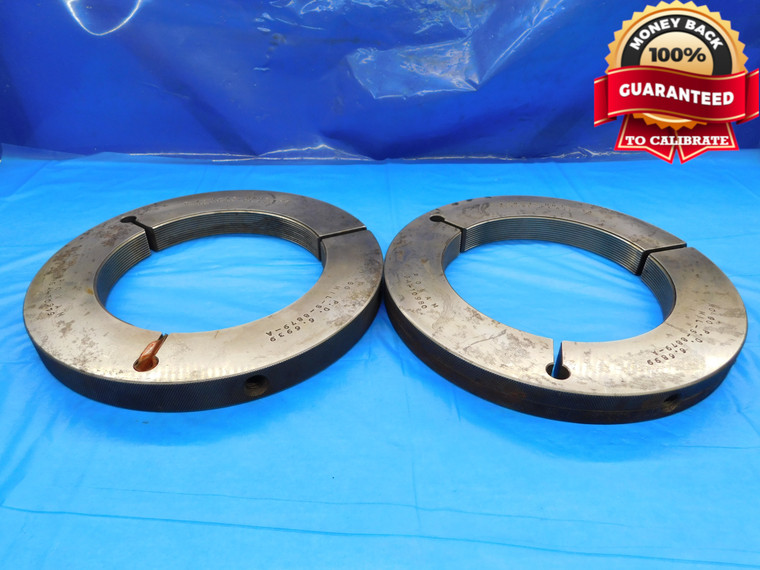 6 3/4 12 UNJS 3A BEFORE PLATE THREAD RING GAGES 6.75 GO NO GO = 6.6939 & 6.6899 - DW16459RD