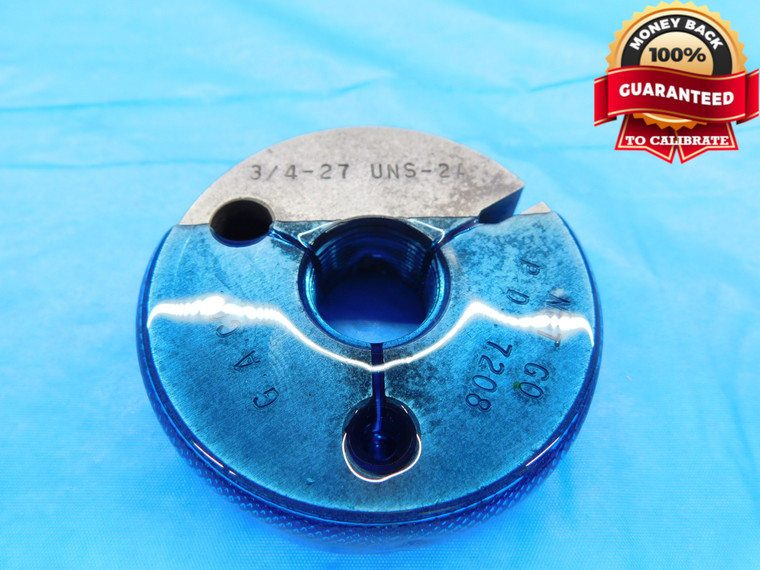 3/4 27 UNS 2A THREAD RING GAGE .75 .750 .7500 NO GO ONLY P.D. = .7208 CHECK - DW16545AW2