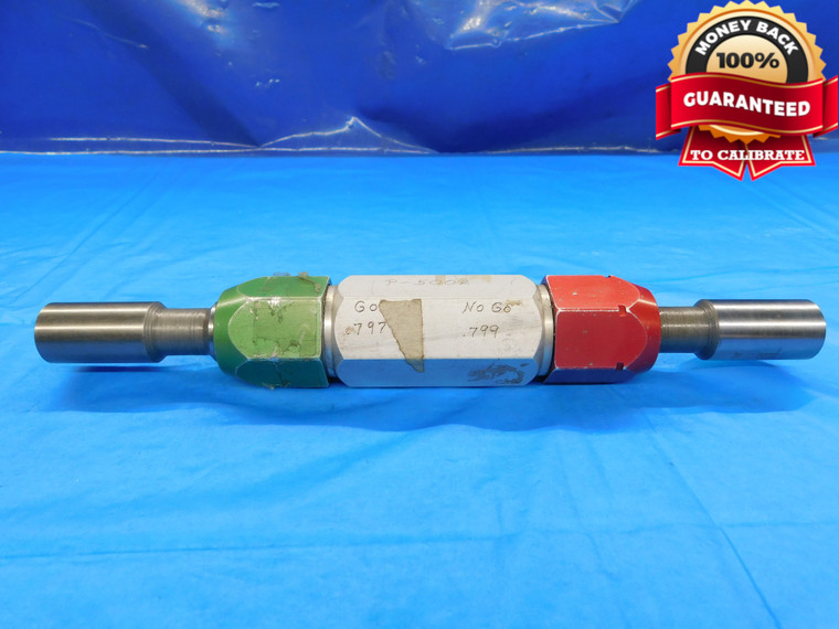 .797 & .799 PIN PLUG GAGE GO NO GO .7969 +.0001 51/64 20.244 mm .7970 .7990 - DW16606LVR