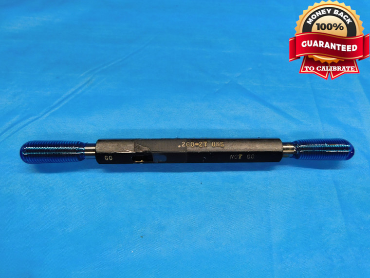 .260 27 UNS SPECIAL SET THREAD PLUG GAGE .26 GO NO GO P.D.'S = .2348 & .2311 - DW16717AW2
