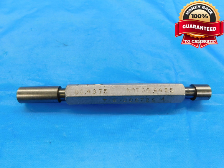 .4375 & .4425 PIN PLUG GAGE GO NO GO ONSIZE 7/16 11 mm INSPECTION CHECK - DW16816LVR