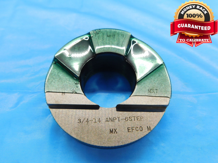 3/4 14 ANPT 6 STEP PIPE THREAD RING GAGE .75 .750 .7500 A.N.P.T. AERONAUTICAL - DW16840LVR