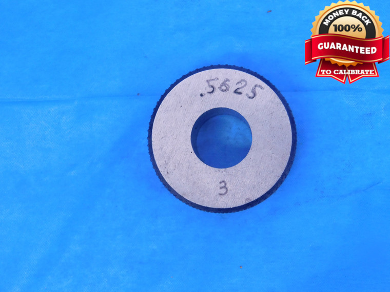 .5625 MASTER PLAIN BORE RING GAGE ONSIZE 9/16 14.288 mm .56250 - MC0485LVR