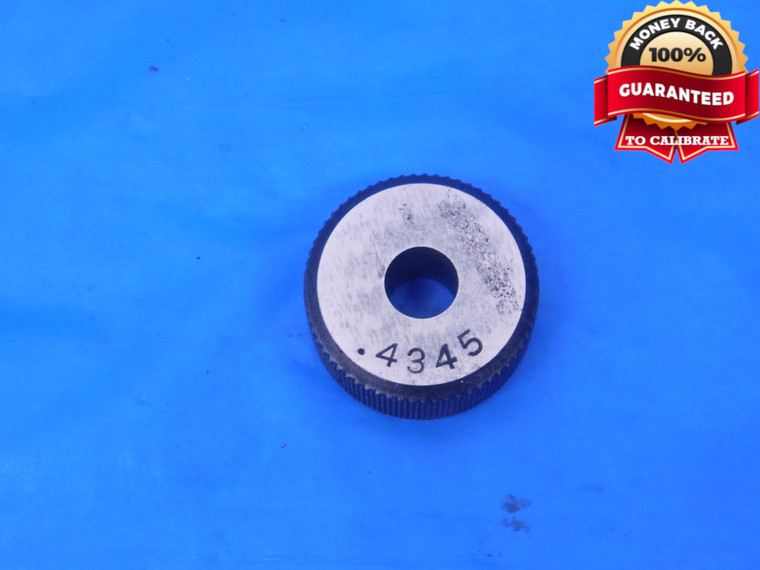 .4345 MASTER PLAIN BORE RING GAGE .4375 -.0030 UNDERSIZE 7/16 11 mm - MC0501LVR