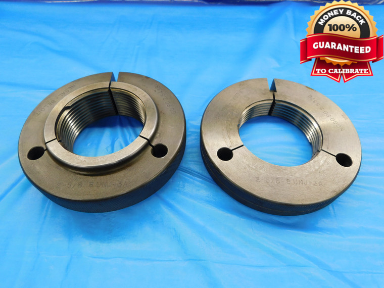 2 5/8 8 UNJ 3A THREAD RING GAGES 2.625 2.6250 GO NO GO P.D.'S = 2.5438 & 2.5376 - DW16848AW2