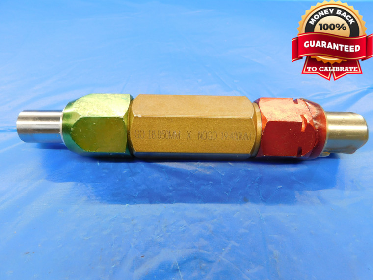 18.850 & 19.400 CL X mm PIN PLUG GAGE GO NO GO 19.000 -.150 19 .7421 18.85 19.40 - AS0044LVR