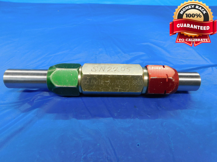 .8610 & .8810 CL X PIN PLUG GAGE GO NO GO .8594 +.0016 55/64 22 mm .861 .881 - AS0067RD