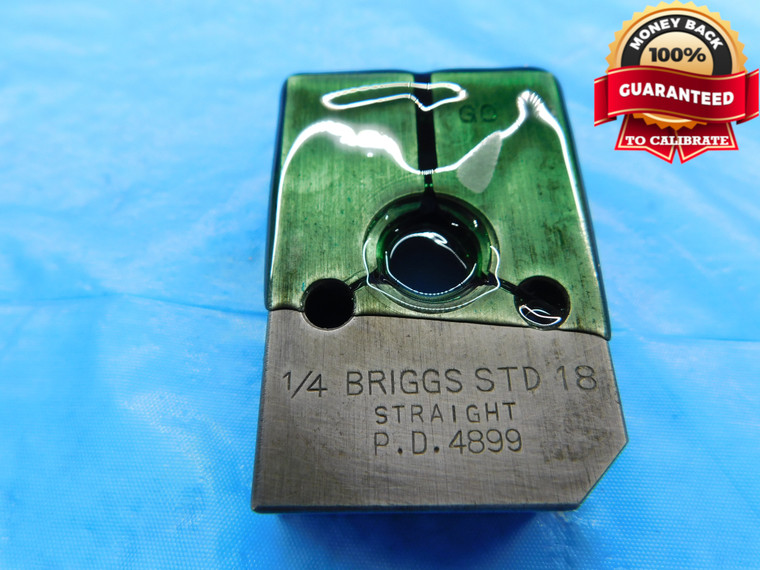 1/4 18 BRIGGS STD STRAIGHT THREAD RING GAGE .25 .250 .2500 GO ONLY P.D. = .4899 - DW16917LVR