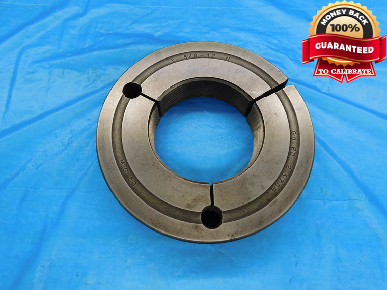 2 5/8 12 N THREAD RING GAGE 2.625 2.6250 GO ONLY P.D. = 2.5709 INSPECTION CHECK - DW16905AW2