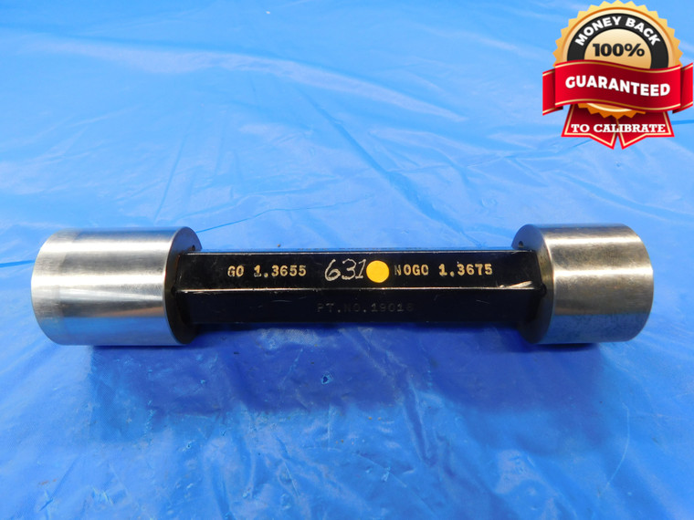 1.3655 & 1.3675 PIN PLUG GAGE GO NO GO 1.3750 -.0075 UNDERSIZE 1 3/8 34.735 mm - AS0107RD