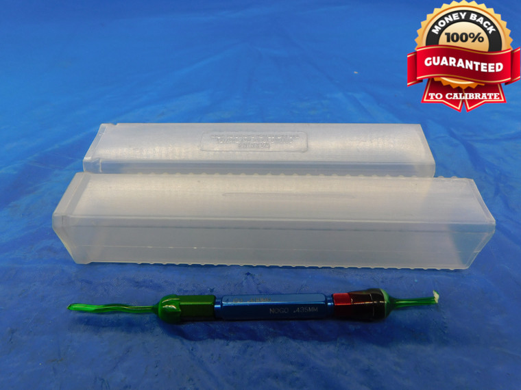 .430 & .435 CL X METRIC PIN PLUG GAGE GO NO GO .500 -.070 1 mm .0169 .43 - AS0209RD