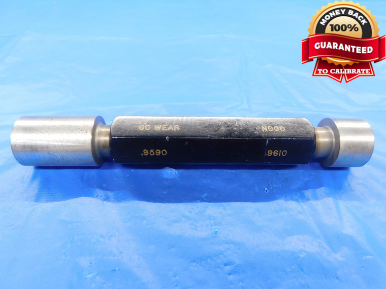.9590 & .9610 PIN PLUG GAGE GO NO GO .9688 -.0078 31/32 24.359 mm .959 .961 - AS0284AZ1