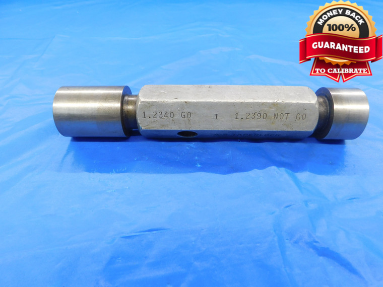 1.2340 & 1.2390 PIN PLUG GAGE GO NO GO 1.2344 -.0004 1 15/64 31.344 1.234 1.239 - AS0295AZ1