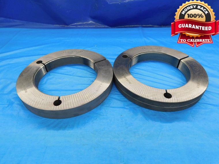 4 7/8 12 UNJ 3A THREAD RING GAGES 4.875 4.8750 GO NO GO P.D.'S = 4.8209 & 4.8159 - DW16929AX2