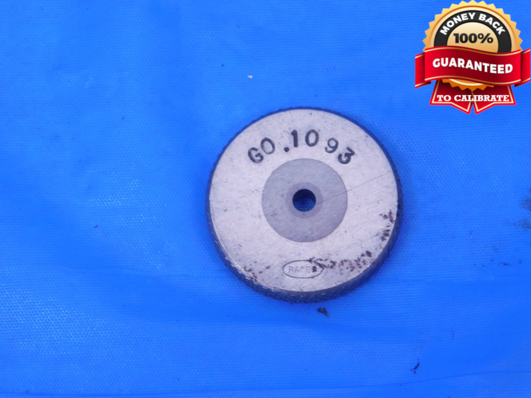 .1093 MASTER PLAIN BORE CARBIDE RING GAGE .1094 -.0001 OVERSIZE 7/64 2.776 mm - MC0518LVR