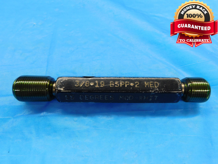 3/8 19 BSPP 2 LEFT HAND 55 DEG PIPE THREAD PLUG GAGE .375 GO NO GO = .6223 .6272 - DW17018AW2