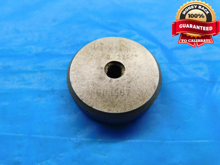 1/4 18 NS SOLID THREAD RING GAGE .25 .250 .2500 GO ONLY P.D. = .2265 INSPECTION - DW17062RD
