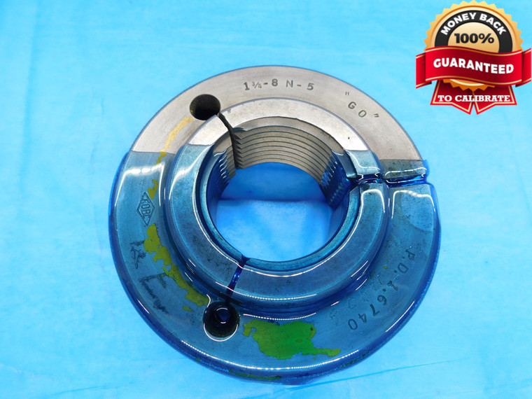 1 3/4 8 N 5 THREAD RING GAGE 1.75 1.750 1.7500 GO ONLY P.D. = 1.6740 INSPECTION - DW17159AW2