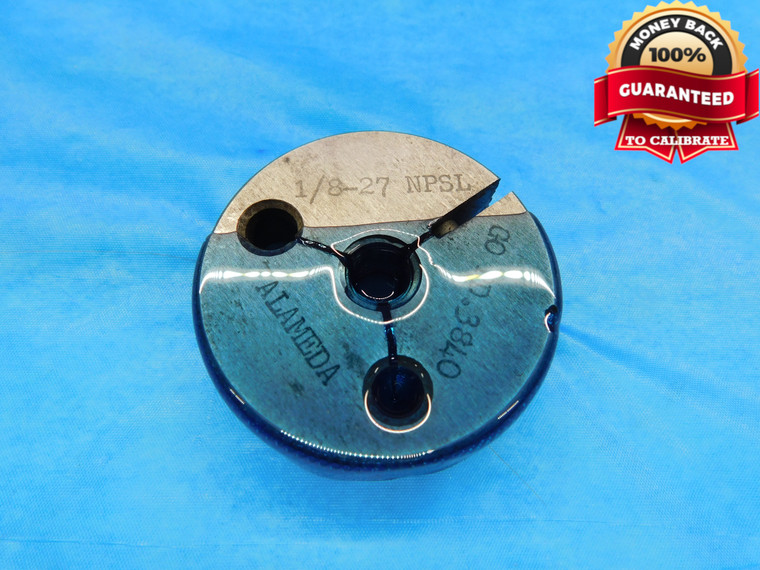 1/8 27 NPSL PIPE THREAD RING GAGE .125 .1250 GO ONLY P.D. = .3840 INSPECTION - DW17165AW2