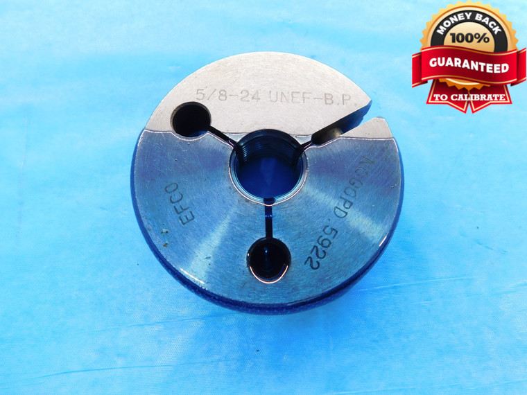 5/8 24 UNEF BEFORE PLATE THREAD RING GAGE .625 .6250 NO GO ONLY P.D. = .5922 - DW17197AW2
