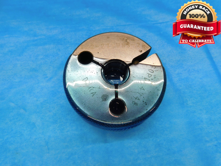 1/2 27 UNS 2A THREAD RING GAGE .5 .50 .500 .5000 GO ONLY P.D. = .4748 CHECK - DW17215AW2