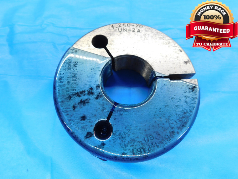 1 1/4 20 UN 2A THREAD RING GAGE 1.25 1.250 1.2500 GO ONLY P.D. = 1.2161 CHECK - DW17234AW2