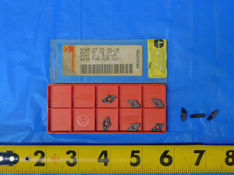 9PCS SANDVIK DCMT 07 02 08-UM 4035 P35 K20 CARBIDE INSERTS DCMT2(1.5)2-UM - AS0762BC2