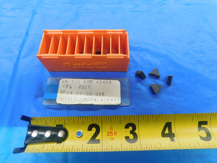 10PCS NEW CARBOLOY TPGN 11 03 08E GR 570 CARBIDE INSERTS EDP 42423 TPG 222E - AS0838BC2