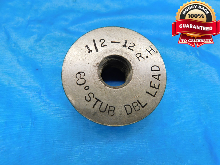 SHOP MADE 1/2 12 60 DEG STUB SOLID DOUBLE LEAD THREAD RING GAGE .5 .50 .500 - DW17404AW2