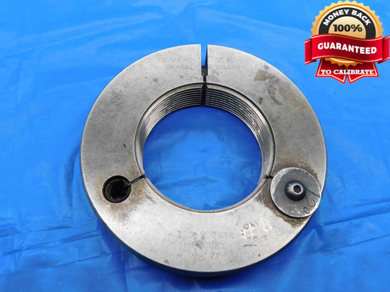 2 1/2 12 UN 3A THREAD RING GAGE 2.5 2.50 2.500 2.5000 GO ONLY P.D. = 2.4459 - DW17366AW2