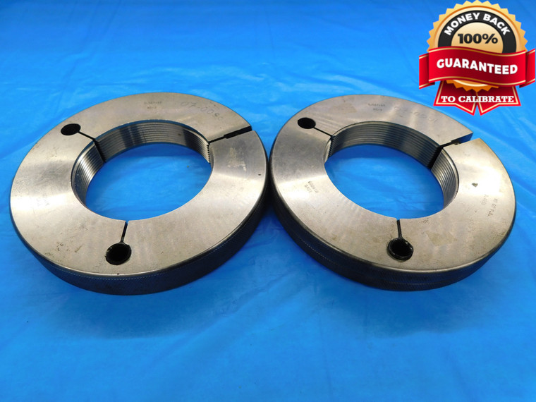 3.527 12 NS 3 AN18 LOCKNUT THREAD RING GAGES GO NO GO P.D.'S = 3.4729 & 3.4655 - DW17375BB2