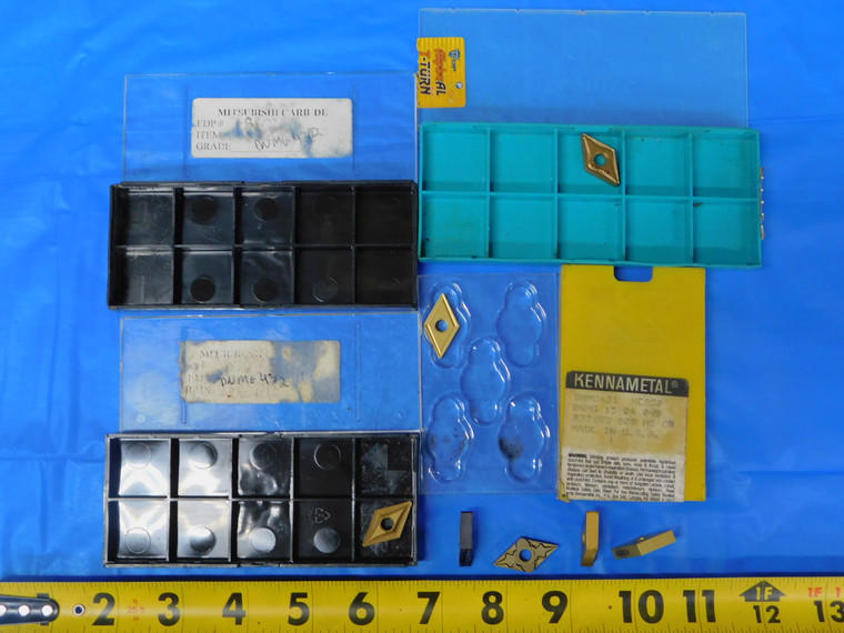 7PC NEW TiN COATED CARBIDE INSERTS DNMG 432 & 431 MITSUBISHI KENNAMETAL TAEGUTEC - FAX-MB8933BC2
