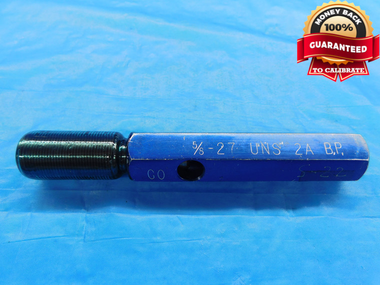 5/8 27 UNS 2A BEFORE PLATE SET THREAD PLUG GAGE .625 .6250 GO ONLY P.D. = .5988 - DW17445AW2