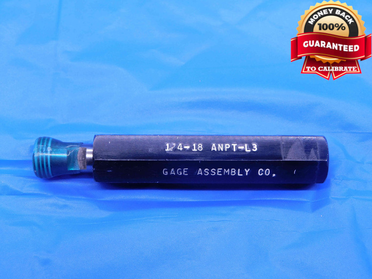 1/4 18 ANPT L3 PIPE THREAD PLUG GAGE .25 .250 .2500 A.N.P.T. AERONAUTICAL TAPER - DW17487AW2