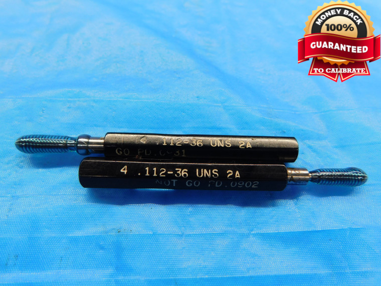 4 36 UNS 2A SET THREAD PLUG GAGE #4 .112 .1120 GO NO GO P.D.'S = .0931 & .0902 - DW17495AW2
