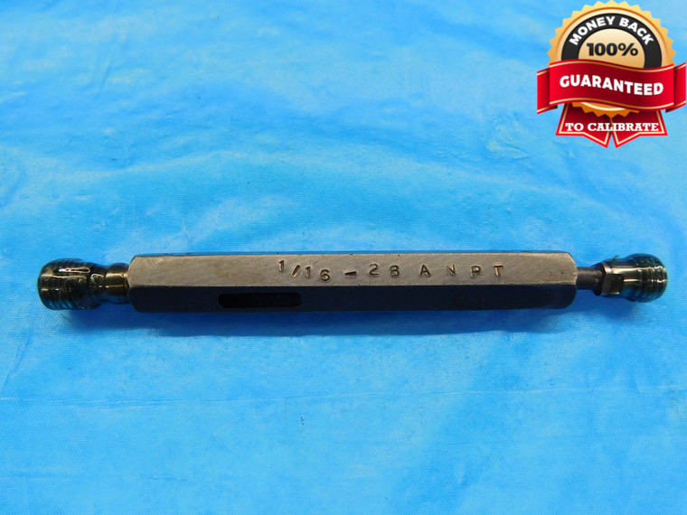 1/16 28 ANPT L1 & L3 PIPE THREAD PLUG GAGE .0625 A.N.P.T. AERONAUTICAL TAPER - DW17504AW2