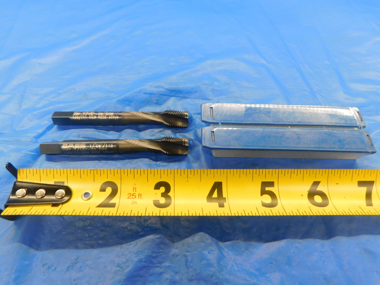 2 PCS NEW BASS 7/16 20 UNF GH8 HSSE TiCN COATED PLUG TAP 3 SPIRAL FL .4375 - AS1023AZ2